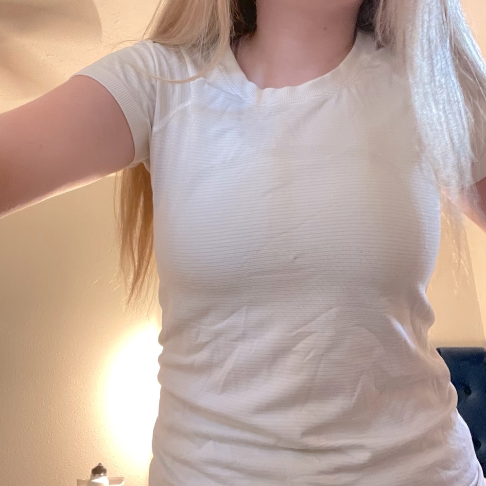 super cute and comfy white lululemon top!!